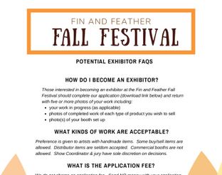 View 2024 Fin & Feather Fall Festival Vendor Application