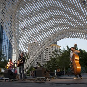 John Fullbright performing on the Great Lawn at the Myriad Botanical Gardens