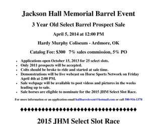 View Jackson Hall Memorial Barrel Event Sale Flyer