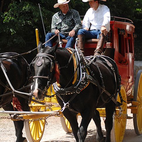 Stagecoach rides are one of the favorite activities for kids of all ages at the annual Chuck Wagon Gathering & Children's Cowboy Festival in Oklahoma City. This event is held each May on the grounds of the renowned National Cowboy & Western Heritage Museum.