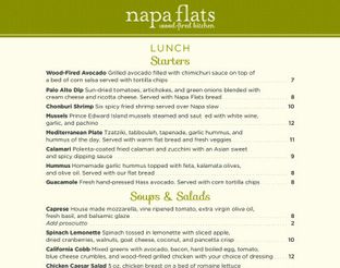 Napa Flats Lunch Menu