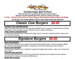 View the Downtown Cow Calf-Hay Menu