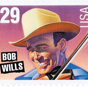 The King of Western Swing, Bob Wills, is featured on this U.S. postage stamp.