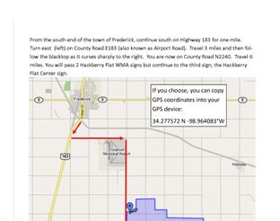 View Map with Written Directions to the Hackberry Flat Center