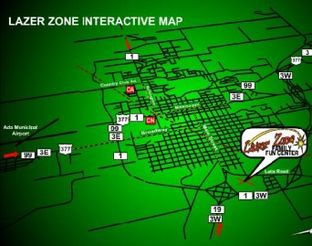 View Map to Lazer Zone Family Fun Center