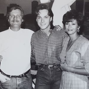 Bryan with his father and mother at his first #1 party in Nashville in 1995
