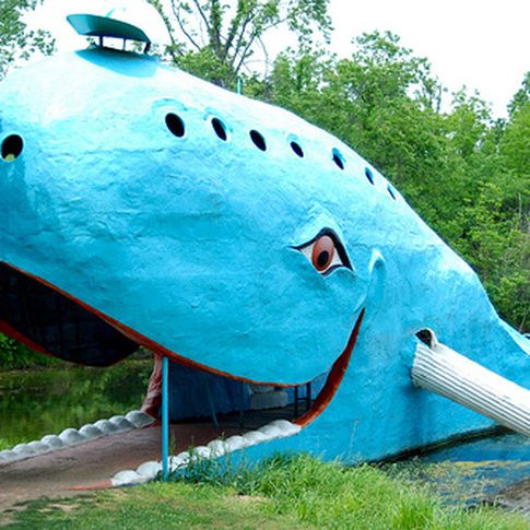 Catoosa's Blue Whale is one of the most recognizable Route 66 roadside icons and is featured in guidebooks around the world.  Once a favorite swimming hole, the site now offers a nostalgic photo-op along the Mother Road.