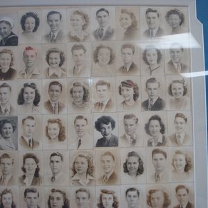 Clara Ann Fowler, later known as Patti Page, shown in her class picture on the far right of the third row. 