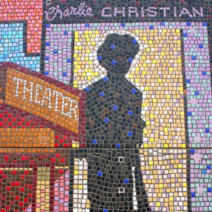 Charlie Christian is depicted in a mosaic at Oklahoma City's Bricktown Ballpark.  The ballpark stands on the former location of Douglass High School where Christian was a student.