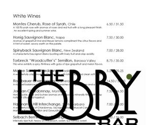 View Lobby Cafe & Bar Wine Menu