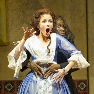 Sarah Coburn with Lawrence Brownlee in the Seattle Opera's performance of Il Barbiere di Siviglia