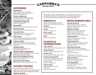 View Carrabba's Italian Grill Menu