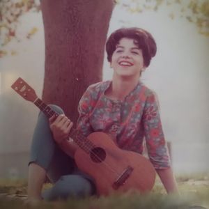 Jody (then known as "Joy Miller") poses with her ukelele. Jody Miller got her start as a folk artist performing at the Jester Coffee House in Norman, Oklahoma. She was discovered there in 1962 by Lou Gottlieb of The Limeliters.