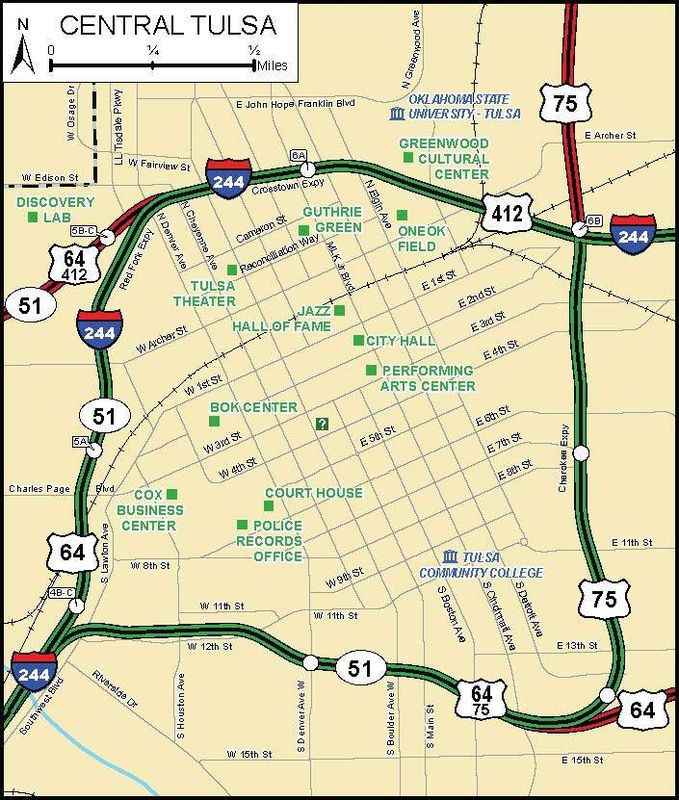 Downtown Tulsa Map