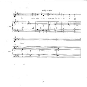 Arrangement of "Swing Low, Sweet Chariot," written by Wallace Willis, page three.