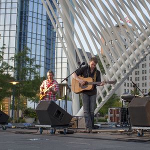 John Fullbright performing on the Great Lawn at the Myriad Botanical Gardens