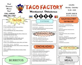 View Taco Factory Menu