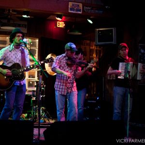 John Fullbright (far right) playing accordion with the Turnpike Troubadours at Eskimo Joes in Stillwater, Oklahoma in 2009