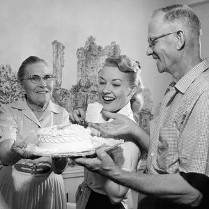 Patti Page with her parents, Benjamin and Margaret Fowler in Tulsa.