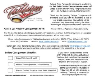 Classic Car Auction Consignment Forms