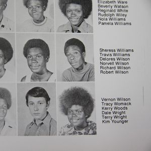 Robert Wilson appears on the far right in the middle row in the Booker T. Washington High School yearbook as a sophomore.