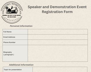 View Speaker and Demonstration Registration Form