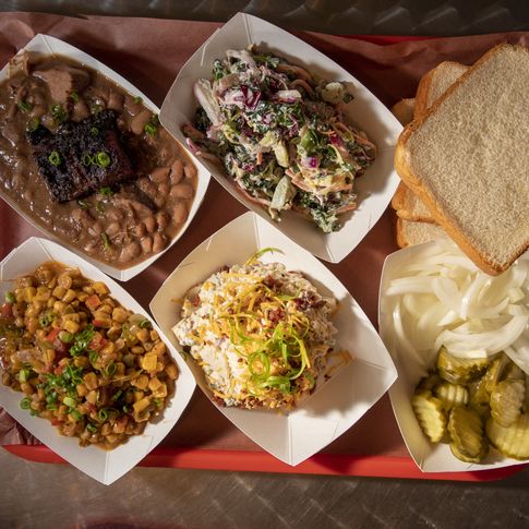 Order a side of slaw, beans, potatoes or roasted corn at Phat Tabb's BBQ in Idabel.