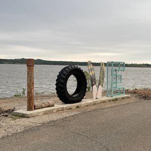 Catch a family picture at the LOVE selfie station near Calypso Cove Marina at Lake Thunderbird State Park.