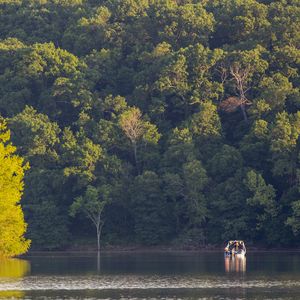 The blend of lushly-wooded green hills and meandering lake waters make Greenleaf State Park near Braggs a favorite among outdoor enthusiasts.