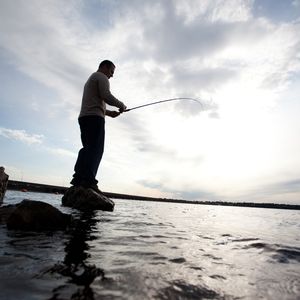 Hit the rocks and bait a fish at Cherokee Area at Grand Lake State Park. Photo by Rebekah Workman.