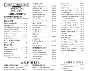 View McNellie's Beer Guide