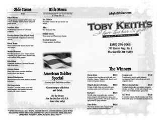 View Toby Keith's Menu