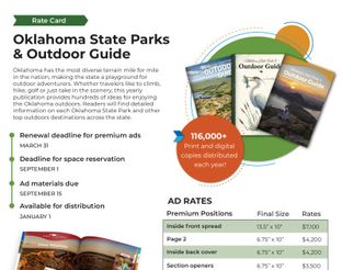 Oklahoma State Parks & Outdoor Guide Rate Card