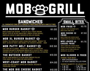 MOB Grill at Parlor OKC Menu