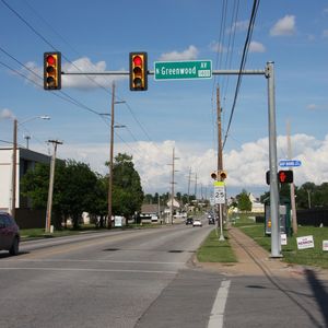 Sections of Greenwood Avenue in Tulsa have signs honoring The GAP Band, a musical group named for Greenwood, Archer and Pine. 