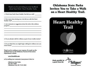Lake Texoma State Park - Heart Healthy Trails Booklet