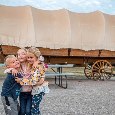 Kids will have a blast with an overnight stay in one of the Conestoga wagons at Orr Family Farm in Oklahoma City.