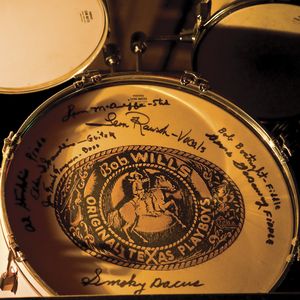 Drum heads at Cain's Ballroom in Tulsa feature signatures of the original Texas Playboys.