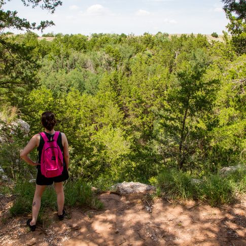 Embark on hiking trails offered at Alabaster Caverns State Park in Freedom.
