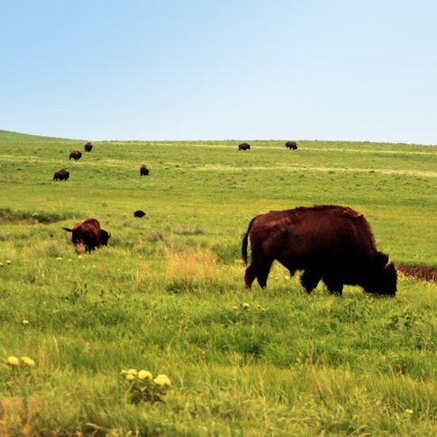 Guests can usually view one or more small bison herds at the Tallgrass Prairie Preserve in Pawhuska.