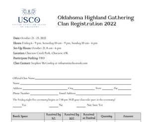 View Oklahoma Highland Gathering Clan Registration