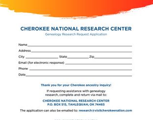 View Cherokee National Research Request Form