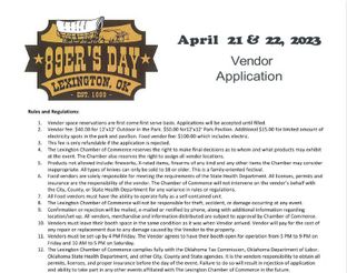 View Vendor Application for Booths